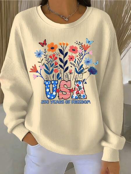 

Casual Text Letters Sweatshirt, Beige, Hoodies & Sweatshirts