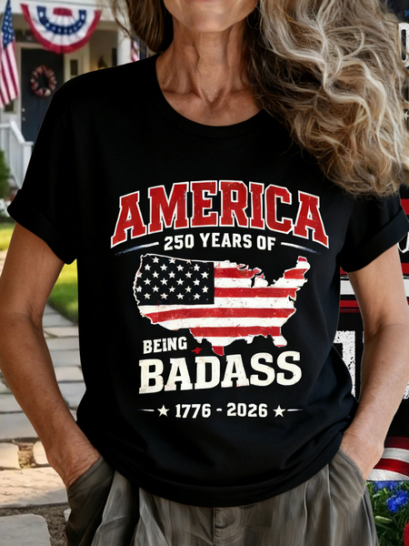 

Casual Text Letters Crew Neck Short Sleeve T-shirt, Black, T-shirts