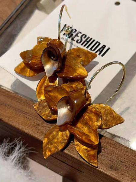 Exaggerated floral earrings