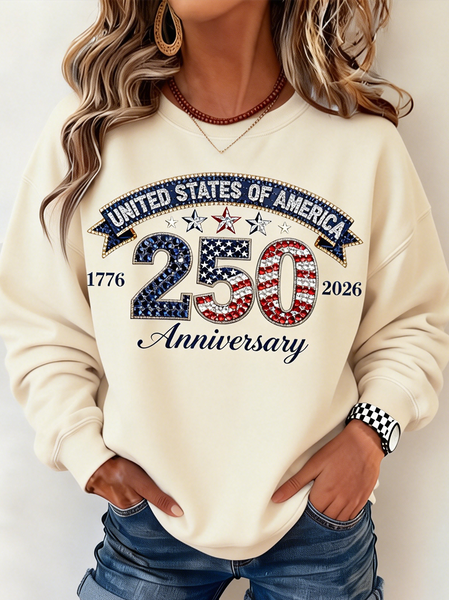 

Vintage Crew Neck Text Letters Sweatshirt, Apricot, Hoodies & Sweatshirts