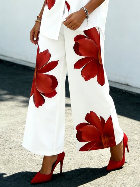 

Women 3D Printing Ankle Pants Pants Casual Spring/Fall Trousers, White, Pants