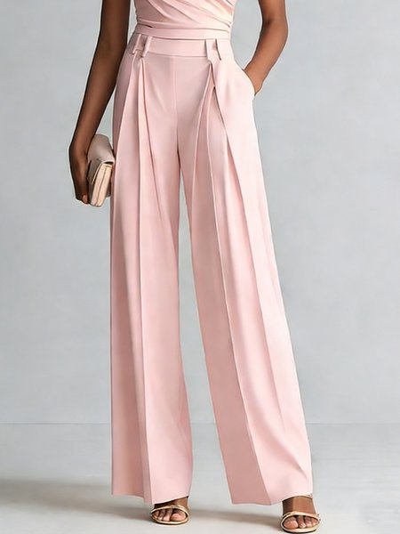 Urban Plain Fashion Straight Pants