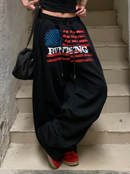 Women 3D Printing Long Pants Vintage Spring/Fall Trousers