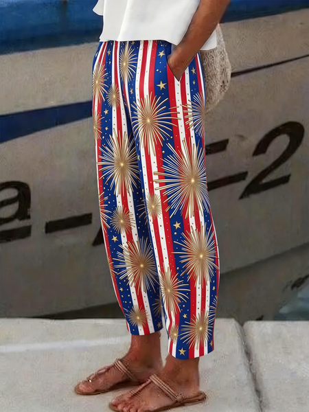 

Women Striped Long Pants Vintage Spring/Fall Trousers, As picture, Pants