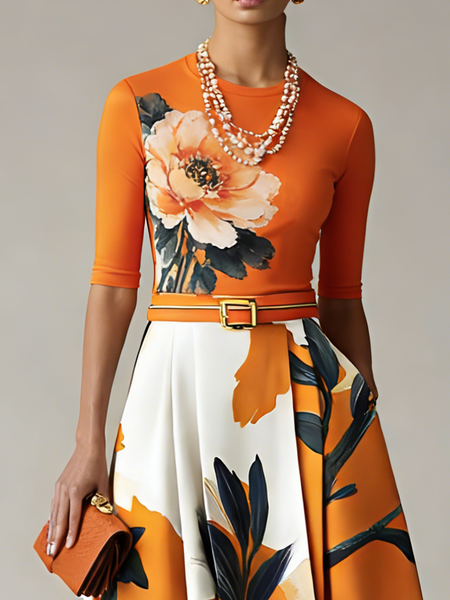 Urban Floral Crew Neck T-shirt