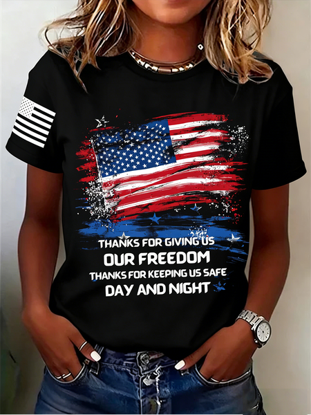 

Vintage Text Letters Crew Neck Short Sleeve T-shirt, Black, T-shirts