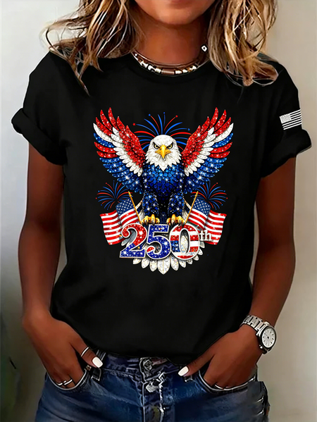 

Vintage Text Letters Crew Neck Short Sleeve T-shirt, Black, T-shirts