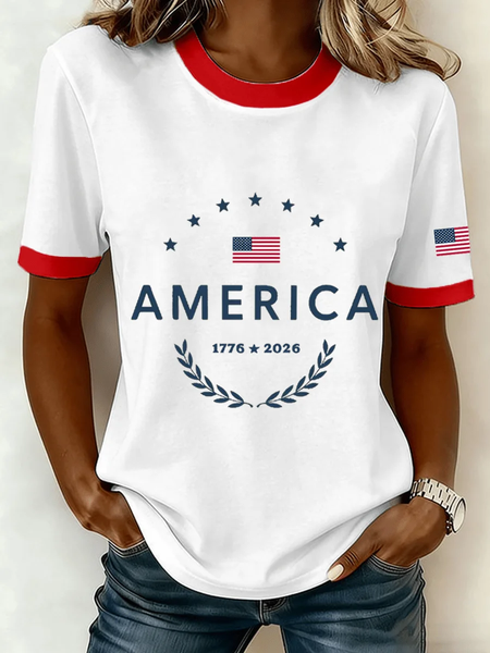 

Women Text Letters Short Sleeve Tee T-shirt Crew Neck Printing Casual Graphic Tee Summer Top, White, T-Shirts