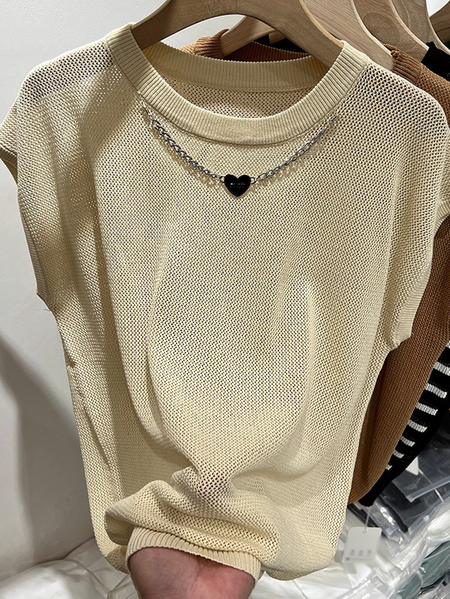 Elegant Plain Sleeveless T-shirt