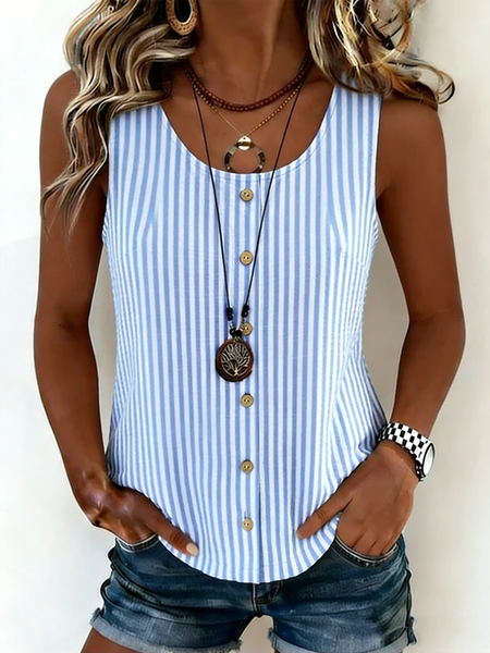 Casual Striped Tank Top