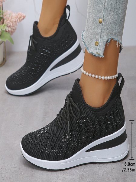 

Casual Color Block Shallow Shoes, Black, Sneakers