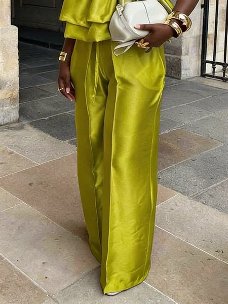 

Urban Plain Straight Pants, Green, Pants