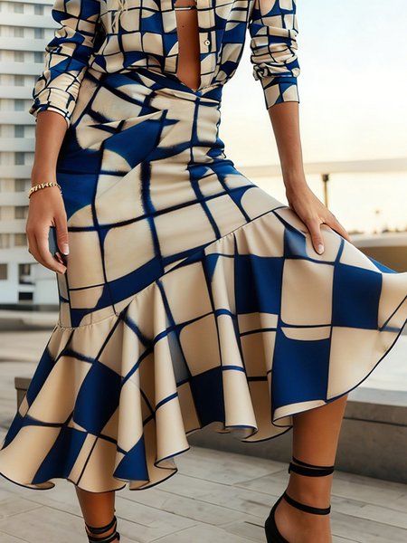 

Urban Printing Random Print Midi Skirt, Blue, Skirts