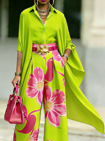 

Urban Plain Buttoned Shirt Collar Shirt, Green, Blouses and Shirts