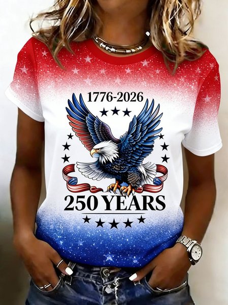 

Casual 3D Printing Crew Neck Short Sleeve T-shirt, As picture, T-shirts