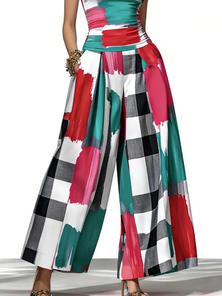 Urban Geometric Straight Pants