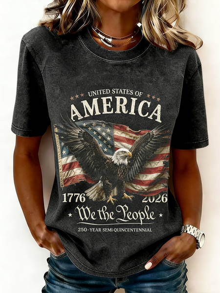 

Vintage Text Letters Crew Neck Short Sleeve T-shirt, Black-grey, T-shirts