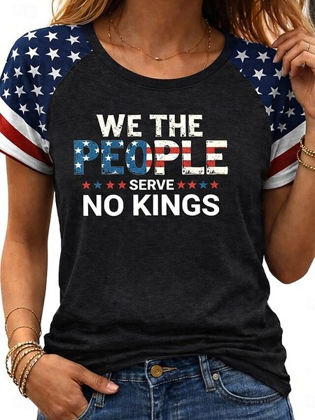 

Vintage Text Letters Crew Neck Short Sleeve T-shirt, Black, T-shirts