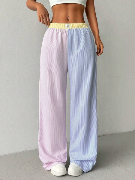 Women Striped Long Pants Casual Spring/Fall Trousers