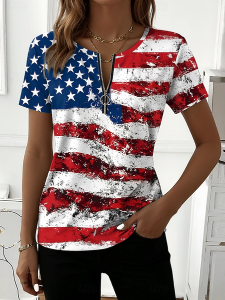 Vintage Gradient Pattern Short Sleeve T-shirt