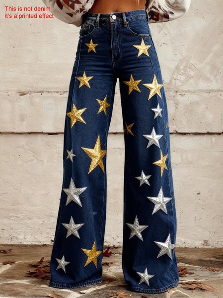 Women 3D Printing Long Pants Vintage Spring/Fall Trousers