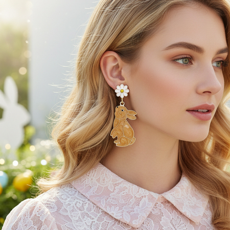 Easter Rabbit Material Earrings