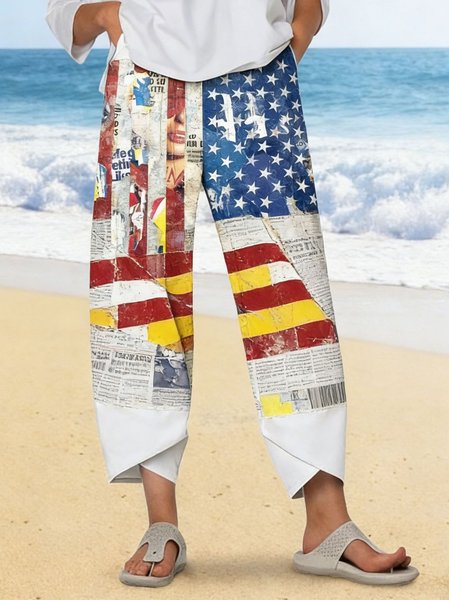 Women Floral Ankle Pants Pants Vintage Spring/Fall Trousers