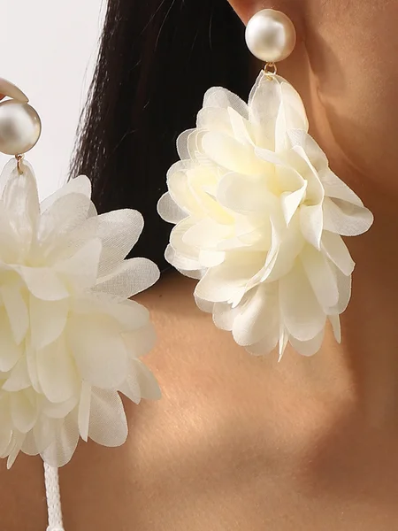 Exaggerated Floral Drop Earrings