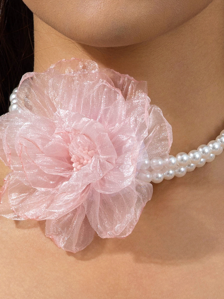 Handmade Beaded Flower Necklace