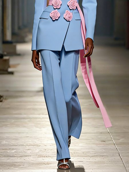 Elegant Plain Straight Pants