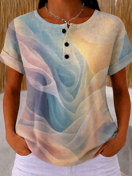 

Vintage Ombre Short Sleeve T-shirt, As picture, T-shirts