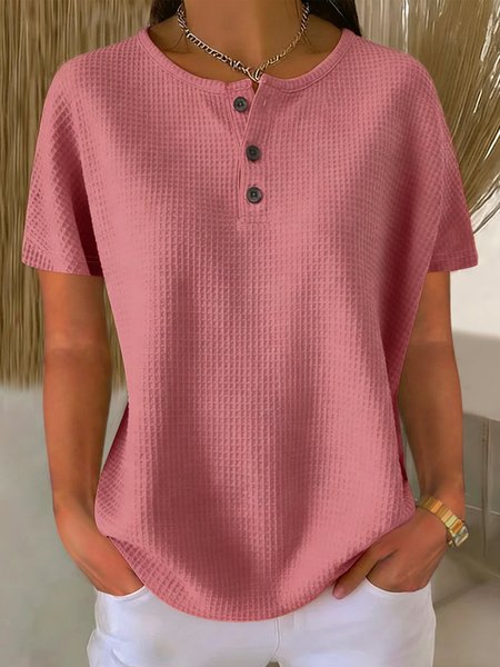 

Women Plain Long Sleeve Tee T-shirt Vintage Spring/Fall Top, Dusty pink, T-Shirts