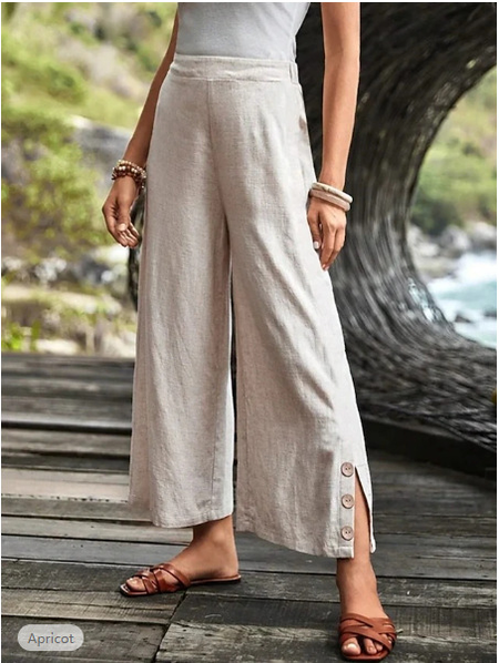 

Women Plain Ankle Pants Pants Vintage Spring/Fall Trousers, Khaki, Pants