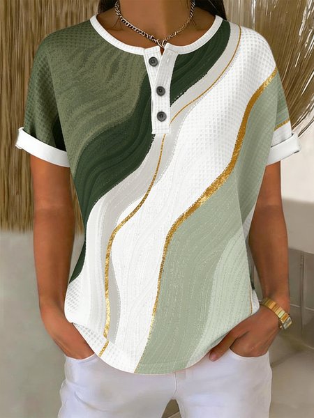 

Vintage Striped Short Sleeve T-shirt, Green, T-shirts