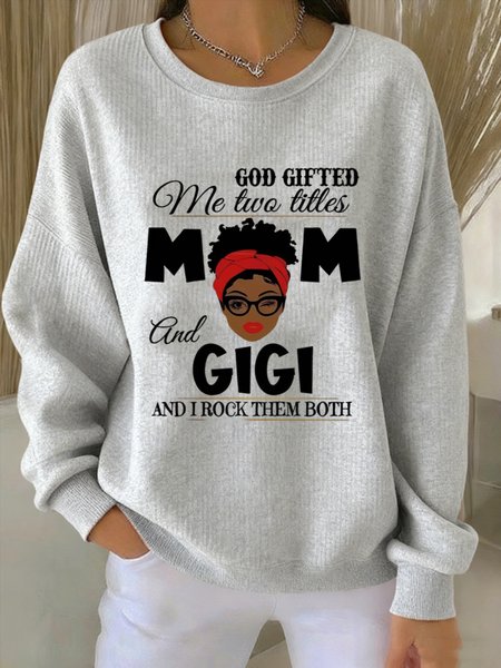 

Vintage Crew Neck Text Letters Sweatshirt, Gray, Hoodies & Sweatshirts