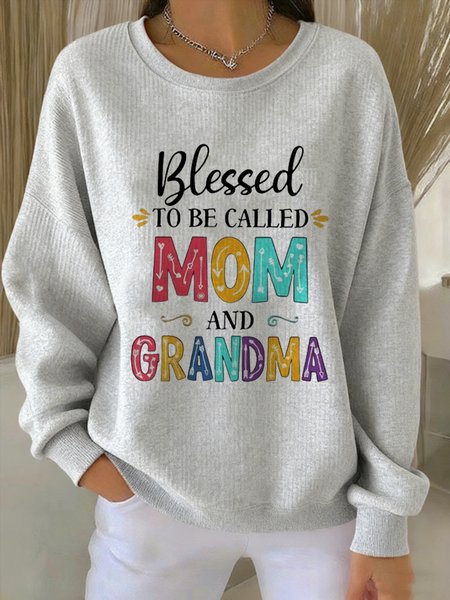 

Vintage Crew Neck Text Letters Sweatshirt, Light gray, Hoodies & Sweatshirts