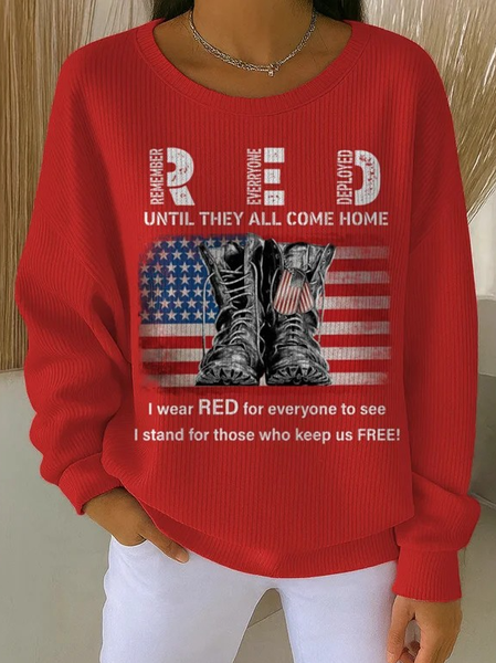 

Vintage Crew Neck Text Letters Sweatshirt, Red, Hoodies & Sweatshirts