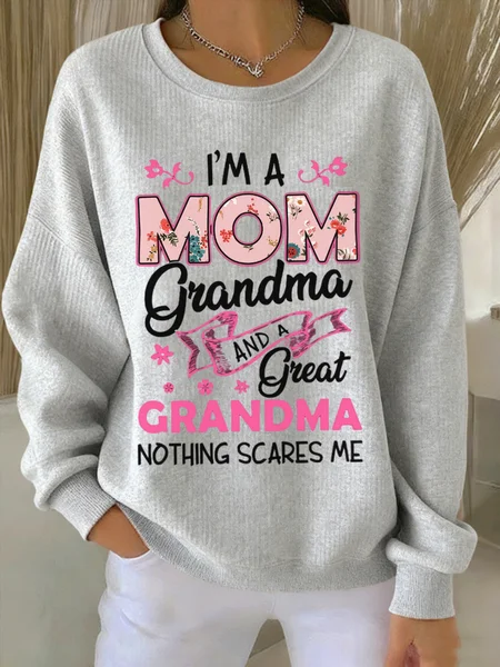 

Vintage Crew Neck Text Letters Sweatshirt, Gray, Hoodies & Sweatshirts