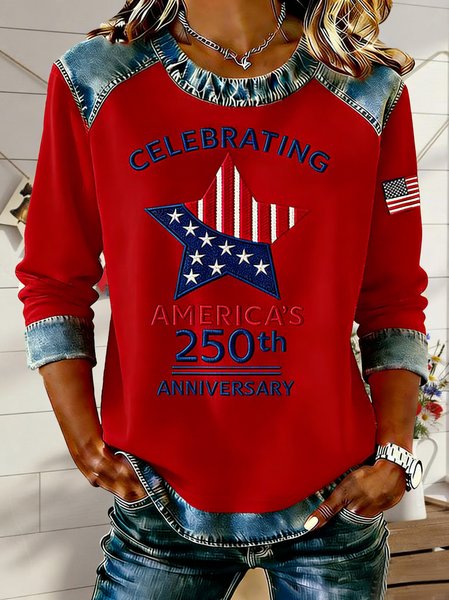 

Casual Crew Neck Color Block Sweatshirt, Red, Hoodies & Sweatshirts