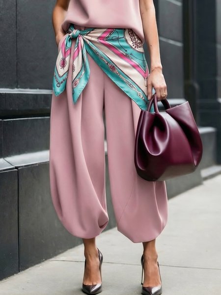 

Urban Plain Bloomers Fashion Pants No Belt, Pink, Pants