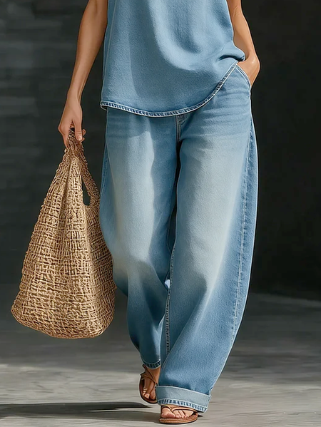 Plus Size Casual Loosen Denim Jeans