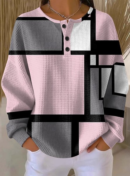 

Casual Geometric Sweatshirt, Pink, Hoodies & Sweatshirts