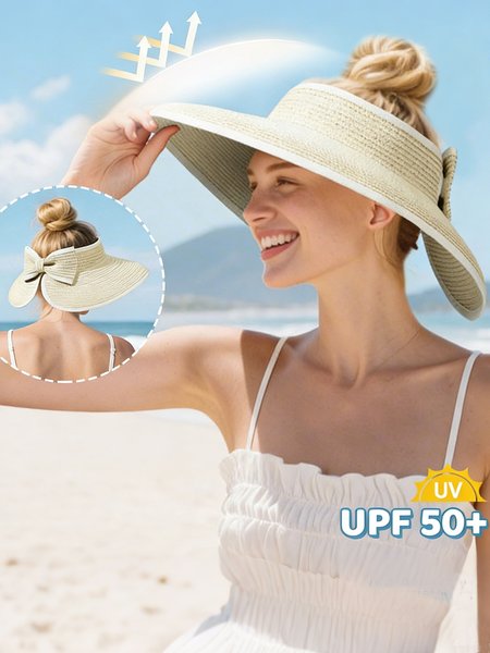 

Casual Plain Visor, Off white, Hats