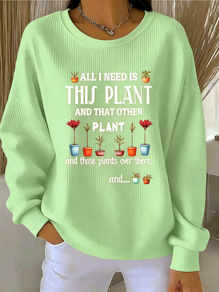 

Vintage Crew Neck Text Letters Sweatshirt, Green, Hoodies & Sweatshirts