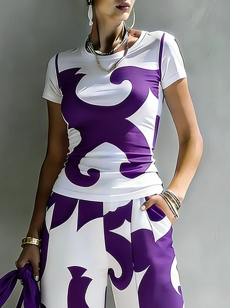 Urban Abstract Print Slim Fit T-Shirt