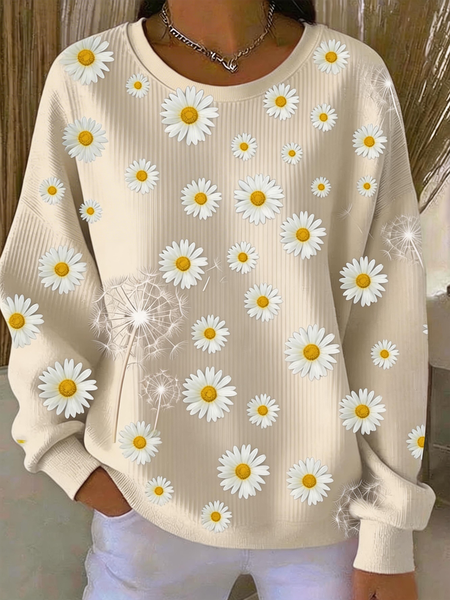 

Vintage Crew Neck Dandelion Sweatshirt, Apricot, Hoodies & Sweatshirts