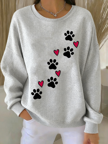 

Vintage Crew Neck Animal Picture Sweatshirt, Gray, Hoodies & Sweatshirts