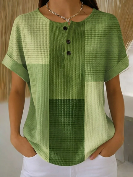 

Vintage Abstract Crew Neck Short Sleeve T-shirt, Green, T-shirts