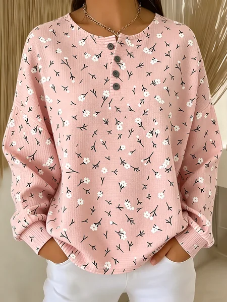 

Casual Floral Sweatshirt, Pink, Hoodies & Sweatshirts
