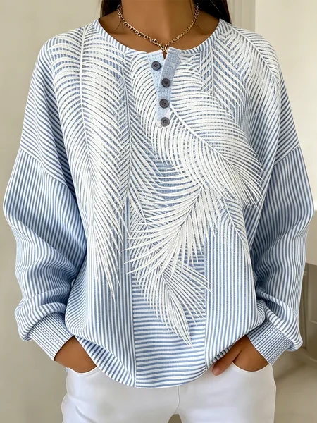 

Casual Floral Sweatshirt, Blue, Hoodies & Sweatshirts